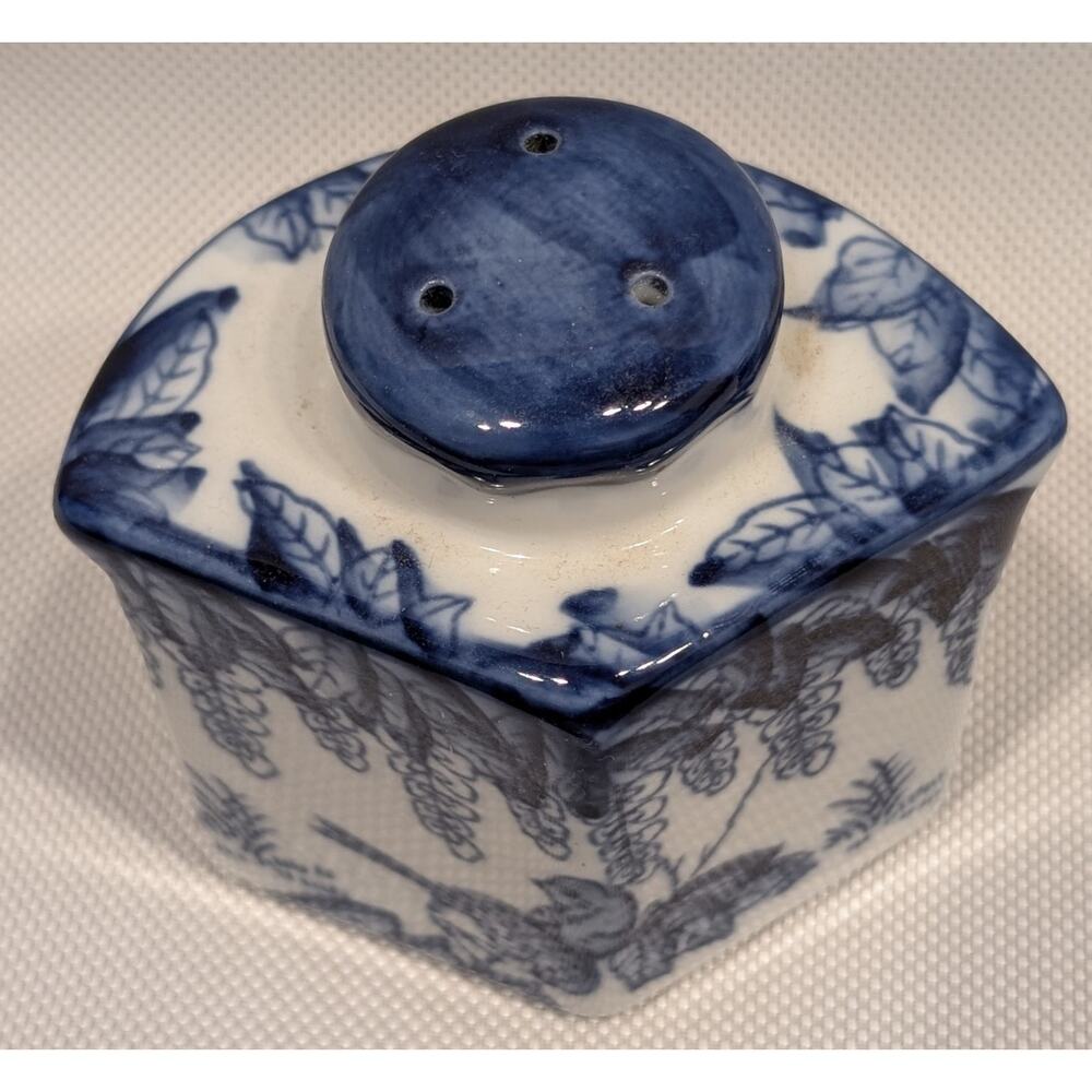 Bombay Blue & White Birds China Leaf Tray Salt & Pepper Shakers Sugar Bowl Spoon - Picture 7 of 16
